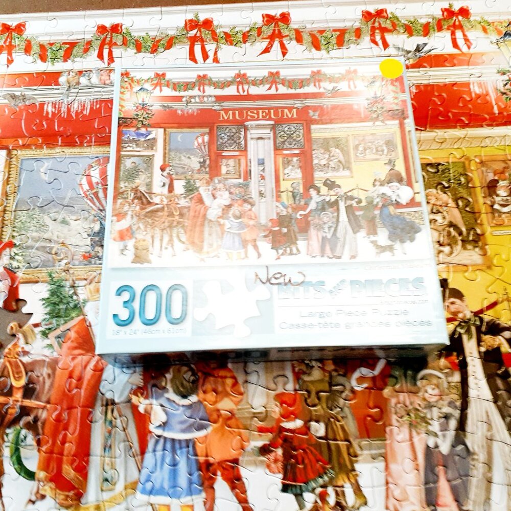 Bits and Pieces Jigsaw Puzzle Christmas Museum 300 Pieces Missing